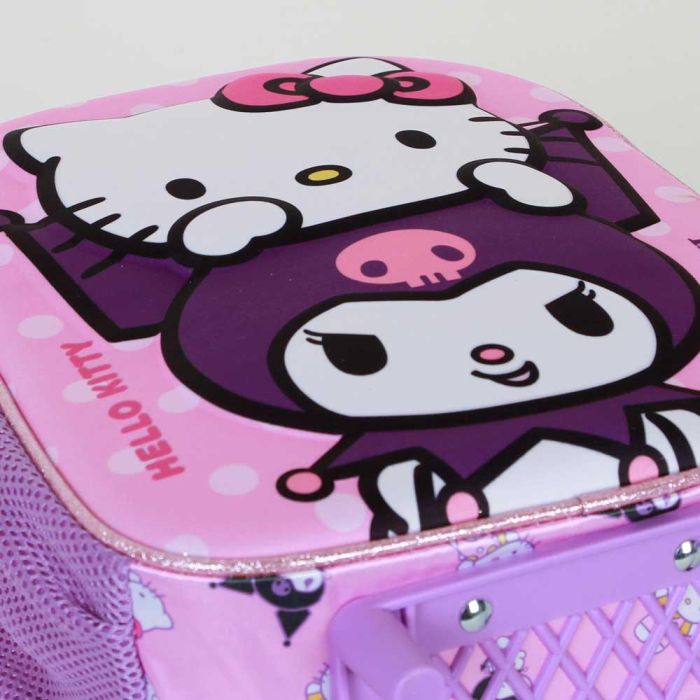 Mochila 3D con Ruedas Pequeña Playful Sanrio Hello Kitty Rosa 4