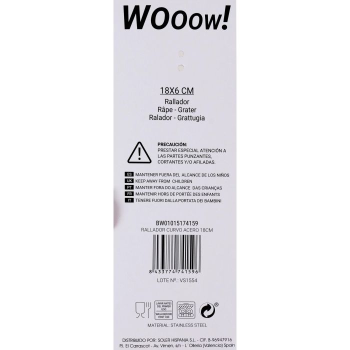 Privilege Rallador Curvo de Acero Inoxidable de 18 cm (48 Unidades) 1