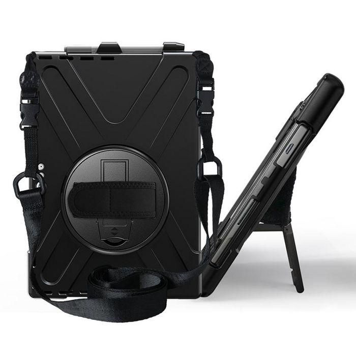 eSTUFF Funda Defender a prueba de golpes para Microsoft Surface Pro 7+/7/6/5/4 - Negra con correa y soporte 360 1 eSTUFF Funda Defender a prueba de golpes para Microsoft Surface Pro 7+/7/6/5/4 - Negra con correa y soporte 360 1