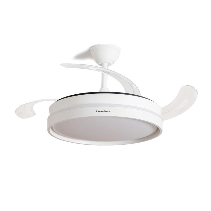 Ventilador de Techo con Luz LED y 4 Aspas Retráctiles Keteez InnovaGoods Blanco 72 W Ø49-104 cm 2