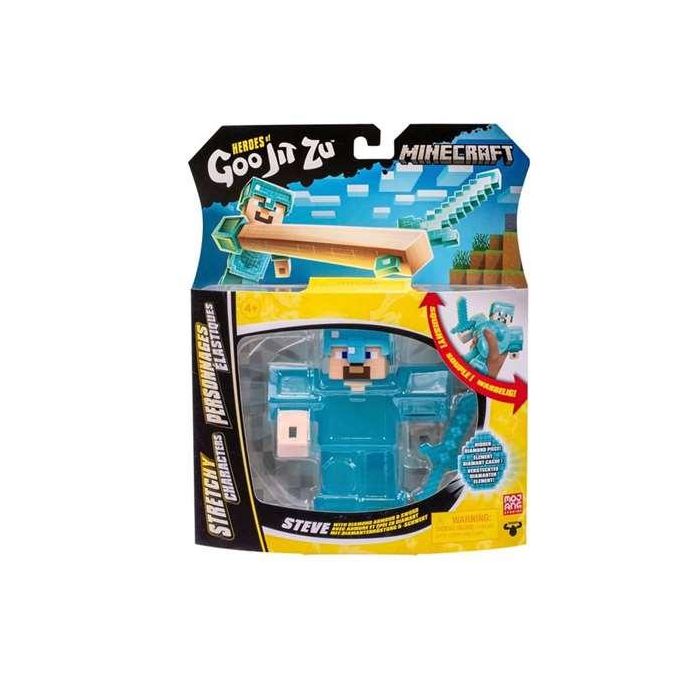 Bandai - Figura Estirable de Minecraft Goo Jit Zu, Modelos Surtidos Aleatorios, Medidas 19,5x24,5x6 cm, Para Niños +4 Años