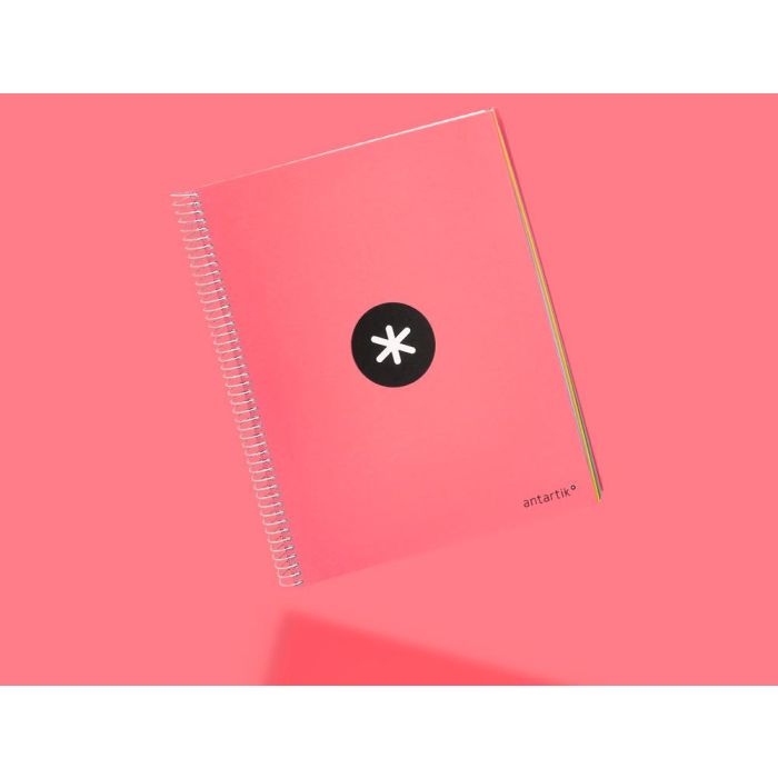 Cuaderno Espiral A4 Micro Antartik Tapa Forrada 120H 90 gr Liso 5 Bandas 4 Taladros Color Coral 8