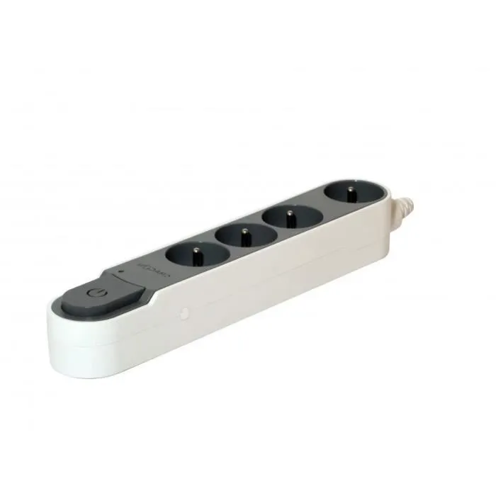 Chacon Protector contra sobretensiones 4x16A con interruptor de color gris