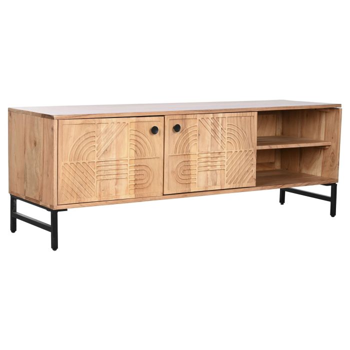 Mueble de TV Home ESPRIT Marrón Negro Metal Acacia 145 x 40 x 52 cm 1