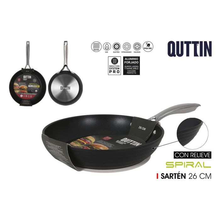 Quttin Sartén 26 cm aluminio forjado inducción full spiral (4 Unidades)