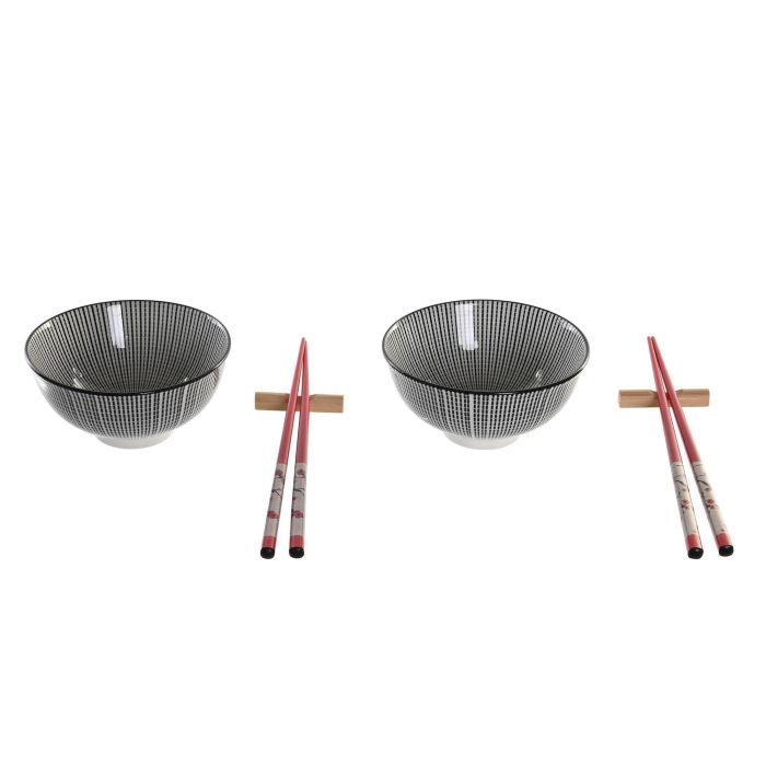 DKD Home Decor Set de Sushi Oriental Negro, Juego de 6 Piezas de Bambú y Gres, Apto para Microondas y Lavavajillas, Medidas 21x30x7 cm 1 DKD Home Decor Set de Sushi Oriental Negro, Juego de 6 Piezas de Bambú y Gres, Apto para Microondas y Lavavajillas, Medidas 21x30x7 cm 1