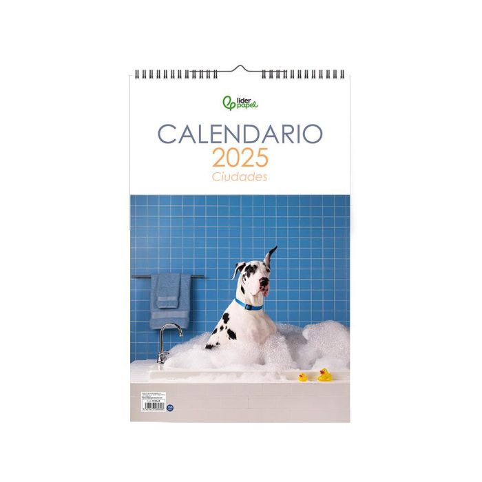 Calendario Espiral Pared Liderpapel Imagenes Perros 2025 Para Escribir 25x40 cm Papel 157 gr 1