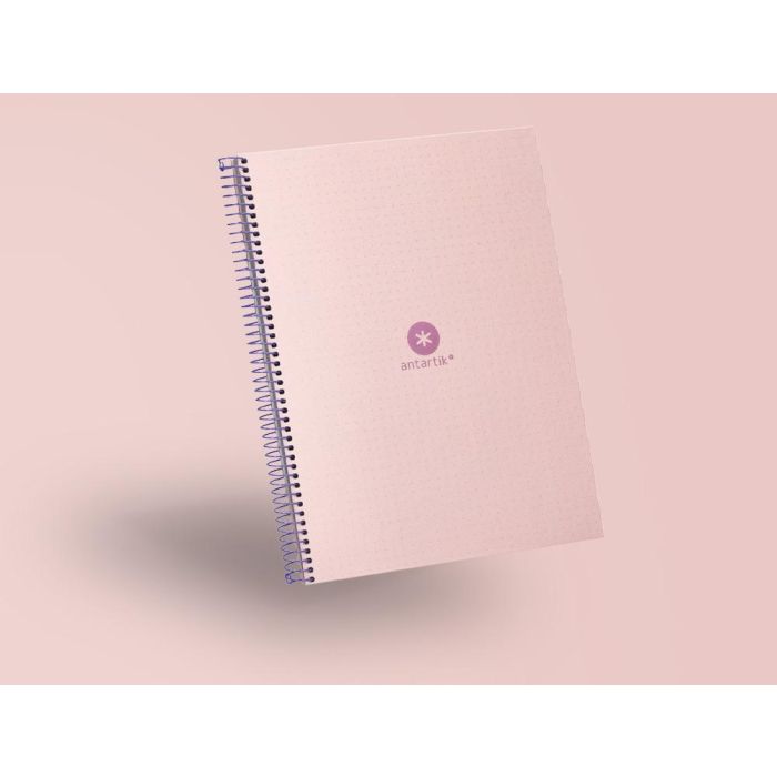 Cuaderno Espiral A4 Micro Antartik Dots Tapa Forrada 80H 90 gr Rayado Puntos 1 Banda 4 Taladros Rosa 9