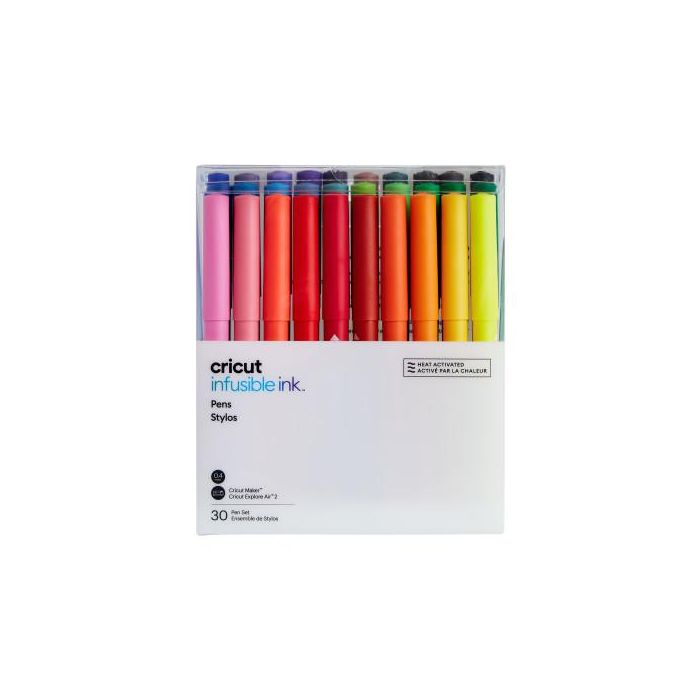 Cricut Infusible Ink rotulador Fino Negro, Azul, Coral, Fucsia, Verde, Gris, Verde claro, Lila, Menta, Marina, Naranja, Púrpura, Rojo, Rosa, Violeta, Amarillo 30 pieza(s)