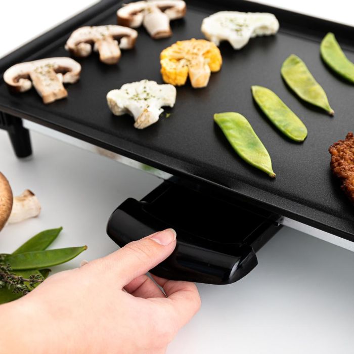 DCook Plancha de Asar Gallery 2000W | Termostato Regulable, Bandeja Recoge Grasa, Asa Toque Frío y Superficie 42.5x22 cm 3