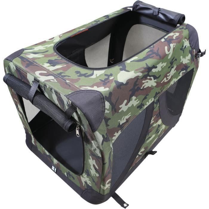Caja de transporte - M PETS - COMFORT CRATE L - Camuflaje - Plegable - Estructura metálica - Rejillas de ventilación 1 Caja de transporte - M PETS - COMFORT CRATE L - Camuflaje - Plegable - Estructura metálica - Rejillas de ventilación 1