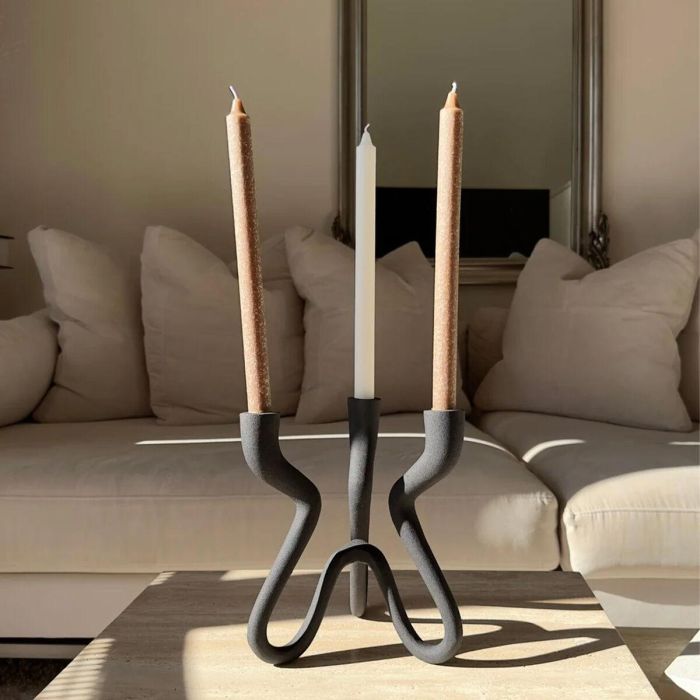 Candelabro Alexandra House Living Gris Aluminio 18 x 21 x 17 cm 2