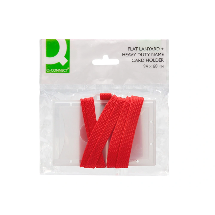 Q-connect KF03303 Identificador con cordon plano rojo y apertura lateral 94x60 mm 7