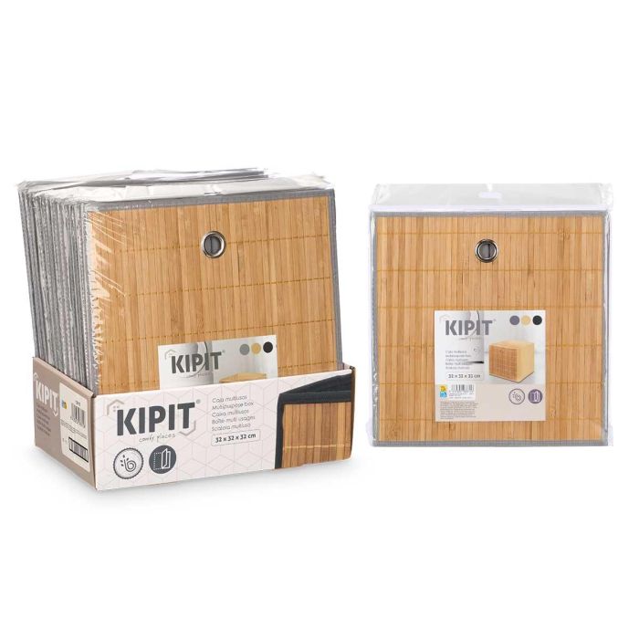 Caja Organizadora Plegable de Bambú Gris Kipit 32x33x2cm (24 Unidades) 2 Caja Organizadora Plegable de Bambú Gris Kipit 32x33x2cm (24 Unidades) 2