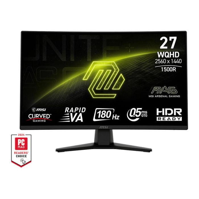 MSI MAG 274CQFDE Monitor Gaming Curvo 27" WQHD 180Hz 0.5ms VA Retail 0 MSI MAG 274CQFDE Monitor Gaming Curvo 27" WQHD 180Hz 0.5ms VA Retail 0