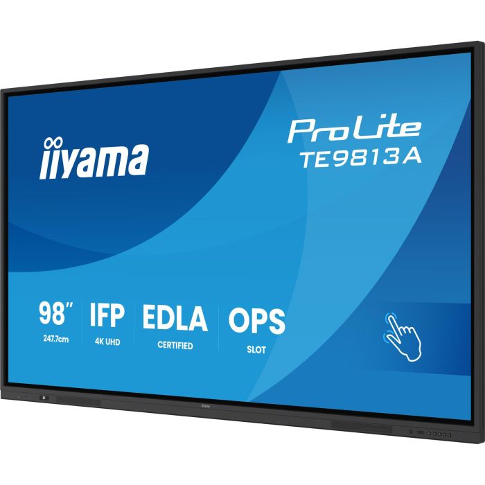 Iiyama TE9813A-B1AG Pantalla Interactiva 98" UHD IPS Android 14 8/128GB 450cd/m² Antiglare LAN WiFi-6/BT 5.0 OPS Slot VESA 400x400 Negro 15 Iiyama TE9813A-B1AG Pantalla Interactiva 98" UHD IPS Android 14 8/128GB 450cd/m² Antiglare LAN WiFi-6/BT 5.0 OPS Slot VESA 400x400 Negro 15