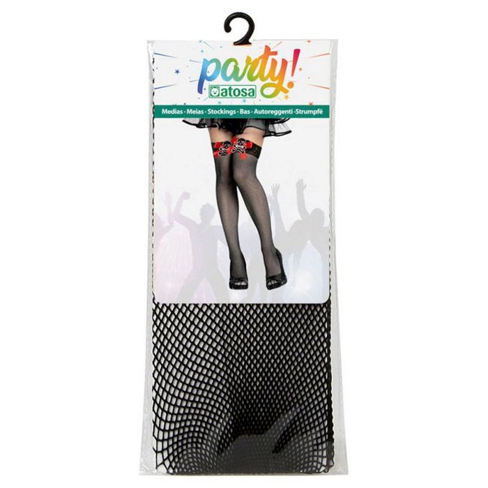 Medias Piratas con Calavera - Accesorio para looks de carnaval, halloween o teatro - Polyester - Negro 1 Medias Piratas con Calavera - Accesorio para looks de carnaval, halloween o teatro - Polyester - Negro 1