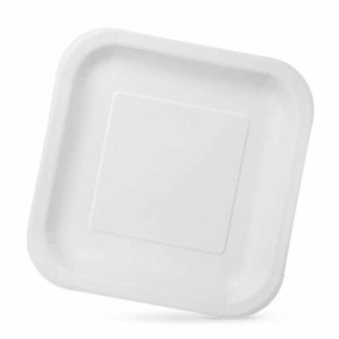 Set de Platos Algon Desechables Blanco Cartón 23 x 23 x 1,5 cm (10 Unidades) 1