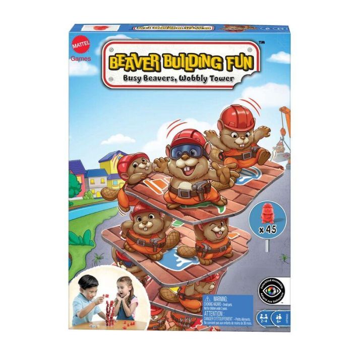 Mattel Juego Castores Constructores - Si otro jugador derriba la torre en tu turno, ¡ganas! Juego de mesa familiar, +5 años, 45 piezas 0 Mattel Juego Castores Constructores - Si otro jugador derriba la torre en tu turno, ¡ganas! Juego de mesa familiar, +5 años, 45 piezas 0