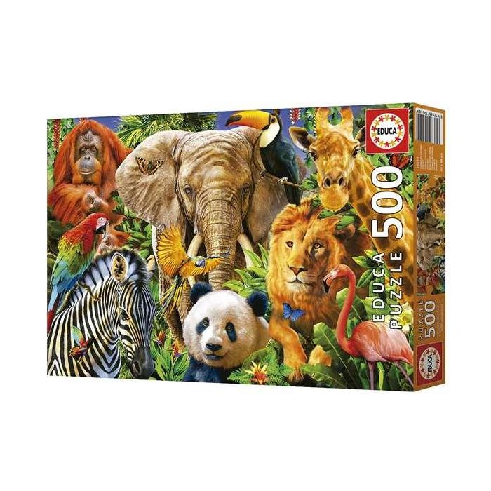 Puzzle 500 piezas collage de animales salvajes 6 Puzzle 500 piezas collage de animales salvajes 6