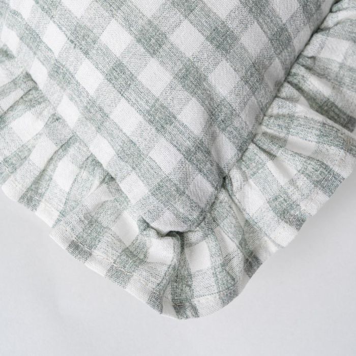 Cojín Cuadros Gris Algodón 43 X 43 cm