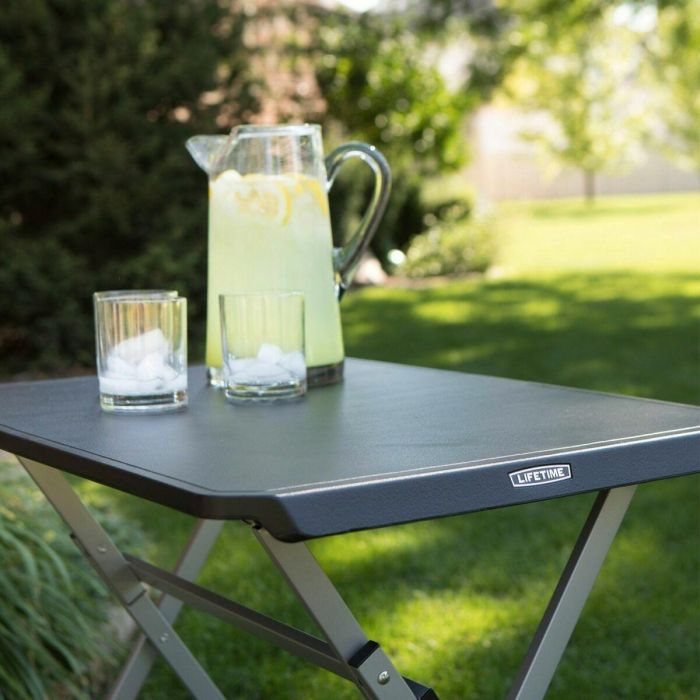 Mesa auxiliar Lifetime Negro 75 x 66 x 50,5 cm Acero Plástico 2