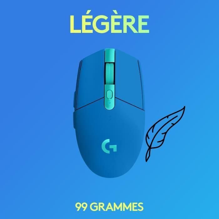Logitech G G305 Ratón Inalámbrico para Juegos LIGHTSPEED, Batería 250h, Azul 4