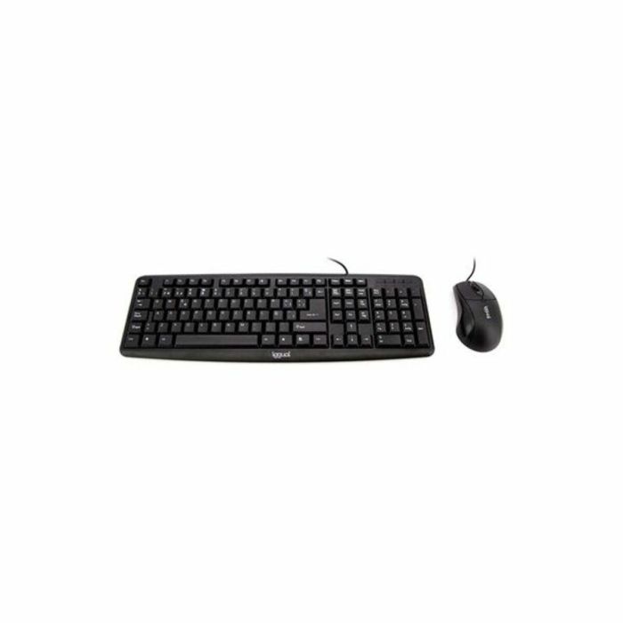Teclado y Ratón iggual QWERTY USB Negro Qwerty Español Teclado y Ratón iggual QWERTY USB Negro Qwerty Español