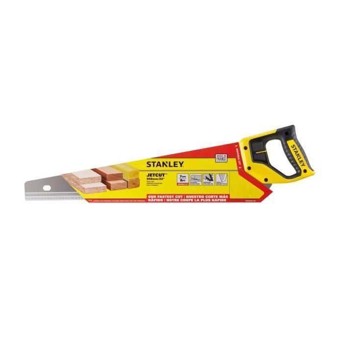 Stanley Sierra de cabeza Jetcut de sección media, 550 mm, 7 TPI, hoja 0.85 mm, dientes endurecidos 0 Stanley Sierra de cabeza Jetcut de sección media, 550 mm, 7 TPI, hoja 0.85 mm, dientes endurecidos 0