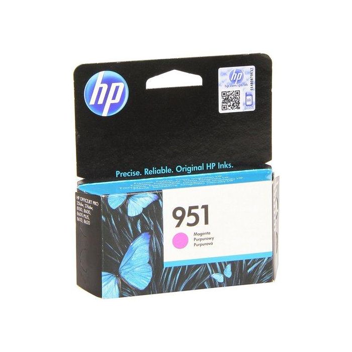 Cartucho Inkjet Hp Cn051Ae Nº951 Officejet Pro 251Dw/276Dw Mfp, 8100 Eprinter, 8100 Eprinter N811A, 8600 N911A/8600 Plus N911G/8600 Premium N911N/8610/8620/8625/8630 Magenta 700 Pág.