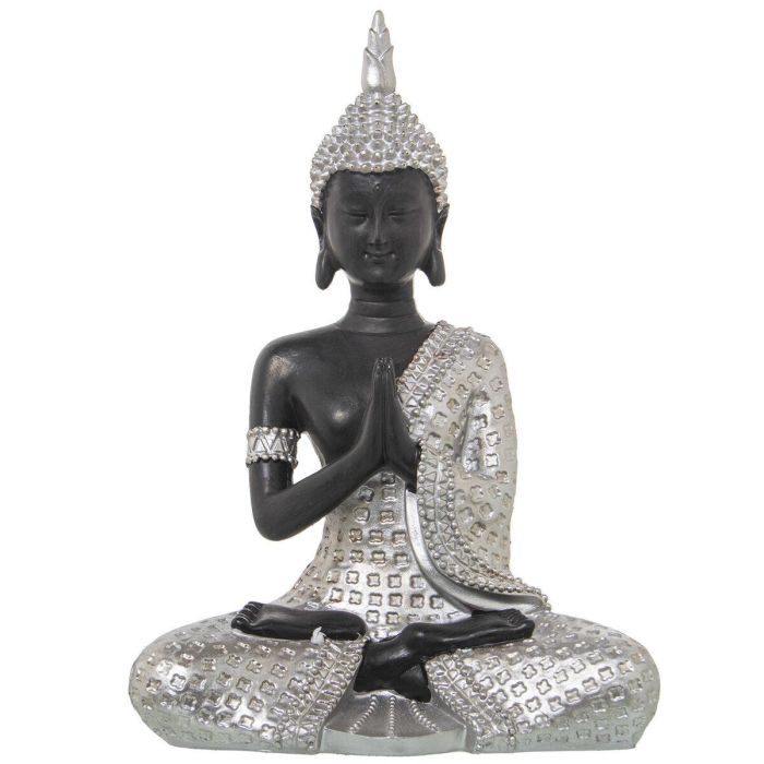 Figura Decorativa Alexandra House Living Marrón Plateado Plástico Buda 12 x 20 x 27 cm Figura Decorativa Alexandra House Living Marrón Plateado Plástico Buda 12 x 20 x 27 cm