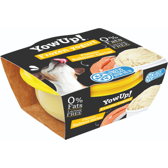 Yow Up! Helado Yogurt Tartar Salmón para Perros 110 gr - Caja 12 Unidades