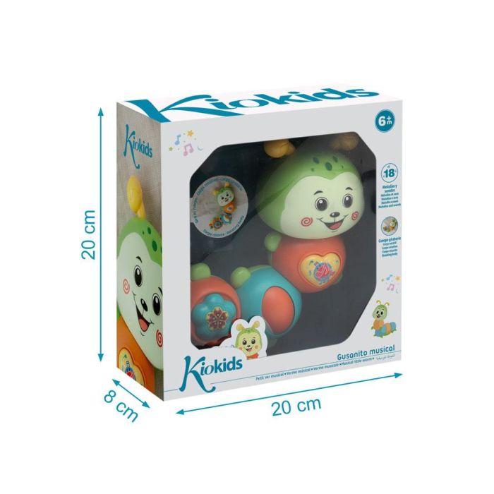 KioKids Gusano Musical Juguete para Bebés con Luces, Sonidos y Giro 360º – Estimula Habilidades Motoras +6 Meses 5