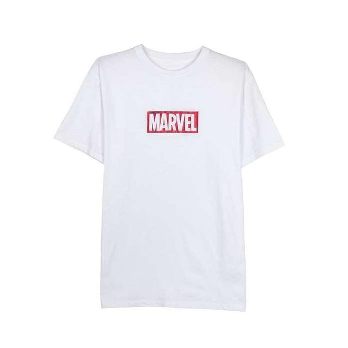 Camiseta de Manga Corta Hombre Marvel Blanco Adultos S