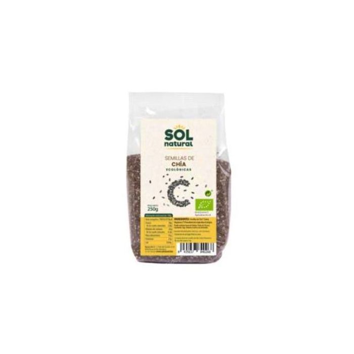 SOLNATURAL Semillas de Chía Bio 250g, Alimento Vegano con Omega 3