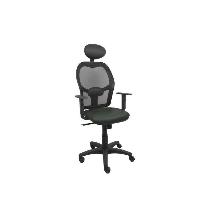 Silla Piqueras Y Crespo Alocen Brazos Regulables Cabecero Fijo Malla Negro Y Asiento Similpiel Gris Oscuro