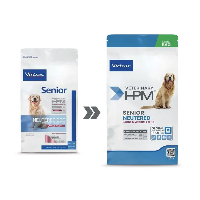 Virbac Alimento para Perros Senior Esterilizados Razas Grandes y Medianas 3 kg - Dieta Completa para Control de Peso