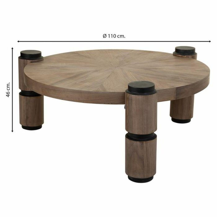 Mesa de Centro Alexandra House Living Marrón Madera Hierro Chapa Madera de abeto 110 x 46 x 110 cm 5