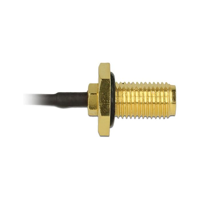 DeLOCK Cable de Antena SMA Hembra (Roscada) a Conector MHF/U.FL (100 mm) 1 m, 50 Ω, Compatible con LP-068, Negro 1 DeLOCK Cable de Antena SMA Hembra (Roscada) a Conector MHF/U.FL (100 mm) 1 m, 50 Ω, Compatible con LP-068, Negro 1