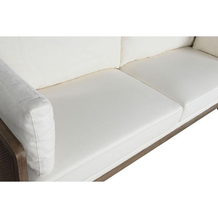 DKD Home Decor Sofá de Diseño Romántico, Ratán y Poliéster, Marrón Crudo, Desmontable, 208 cm Ancho x 86 cm Fondo x 88 cm Alto, Asiento 45 cm 5 DKD Home Decor Sofá de Diseño Romántico, Ratán y Poliéster, Marrón Crudo, Desmontable, 208 cm Ancho x 86 cm Fondo x 88 cm Alto, Asiento 45 cm 5