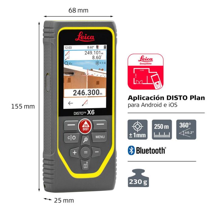Telémetro Leica Geosystems Disto X6 250 m 9 Telémetro Leica Geosystems Disto X6 250 m 9