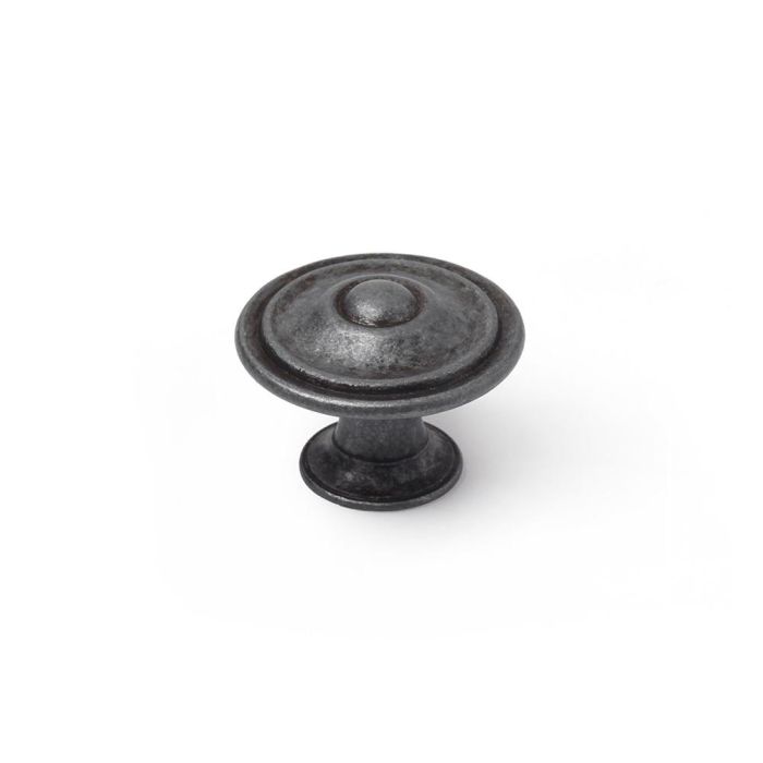 Rei Blister 4 pomos redondos mueble zamak plata vieja mod. 3110 Ø35mm