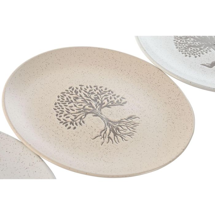 Plato Tradicional DKD Home Decor Beige Blanco Roto 20 x 2.5 x 20 cm (4 Unidades) 2 Plato Tradicional DKD Home Decor Beige Blanco Roto 20 x 2.5 x 20 cm (4 Unidades) 2