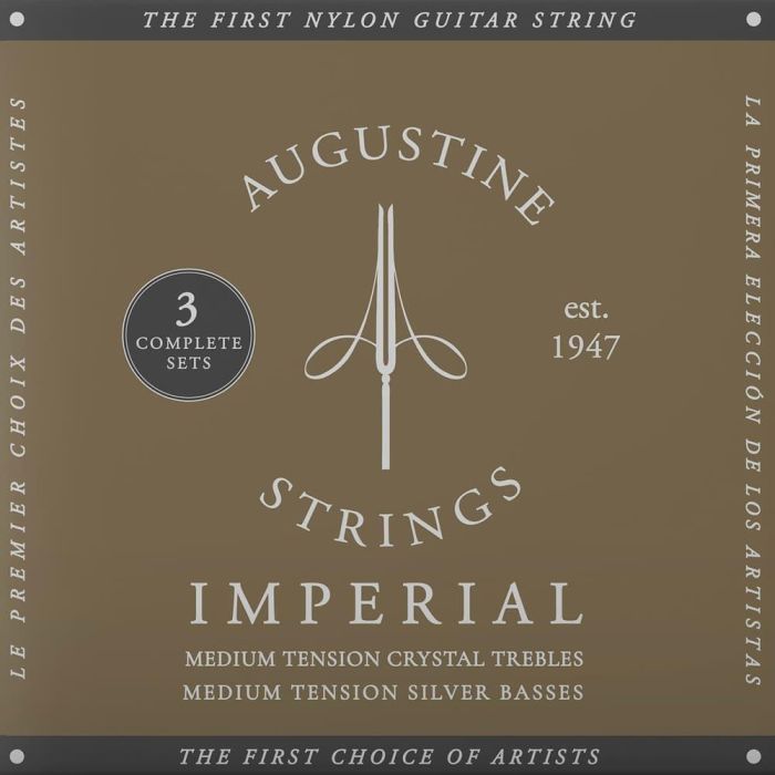 Augustine Imperial Pack 3 Juegos Cuerdas Guitarra Clásica Nylon Transparente Tensión Normal