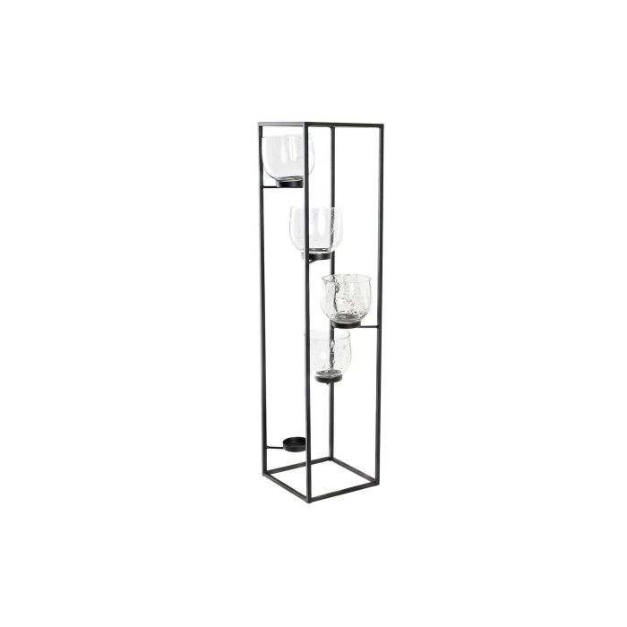 DKD Home Decor Portavela Elegant Negro Transparente Hierro Cristal 18 x 76 x 18 cm 0 DKD Home Decor Portavela Elegant Negro Transparente Hierro Cristal 18 x 76 x 18 cm 0
