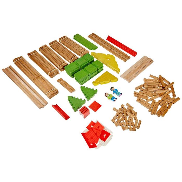Jeujura My Wooden Chalet - Juego de Construcción de Madera Natural y Teñida con 175 Piezas, para Niños a partir de 5 años 4 Jeujura My Wooden Chalet - Juego de Construcción de Madera Natural y Teñida con 175 Piezas, para Niños a partir de 5 años 4