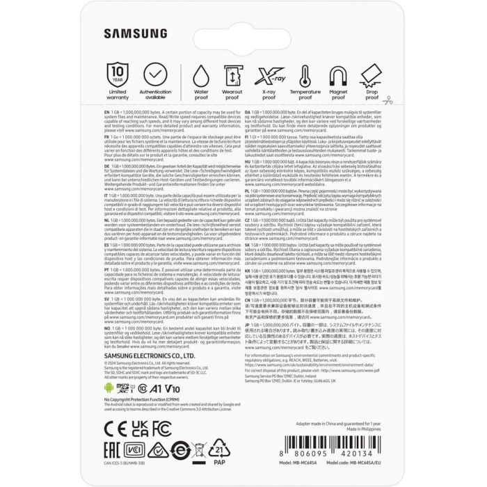 Samsung MB-MC64SA/EU Tarjeta Memoria microSD EVO Plus 2023 64GB 160MB/s Clase 10 U3 V30 A2 con Adaptador SD 6 Samsung MB-MC64SA/EU Tarjeta Memoria microSD EVO Plus 2023 64GB 160MB/s Clase 10 U3 V30 A2 con Adaptador SD 6