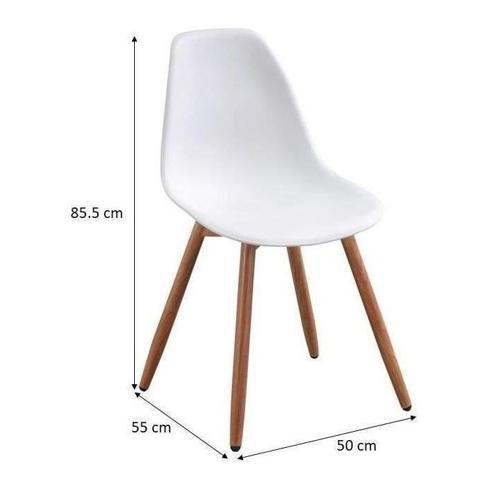 Conjunto de 4 sillas de jardín de polipropileno CHPPWDX4 - 50 x 55 x 85.5 cm 4 Conjunto de 4 sillas de jardín de polipropileno CHPPWDX4 - 50 x 55 x 85.5 cm 4