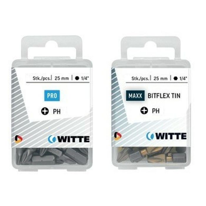 Juego de puntas WITTE PH 2 BITFLEX TIN PH2 15 Unidades 15 Piezas 1 Juego de puntas WITTE PH 2 BITFLEX TIN PH2 15 Unidades 15 Piezas 1