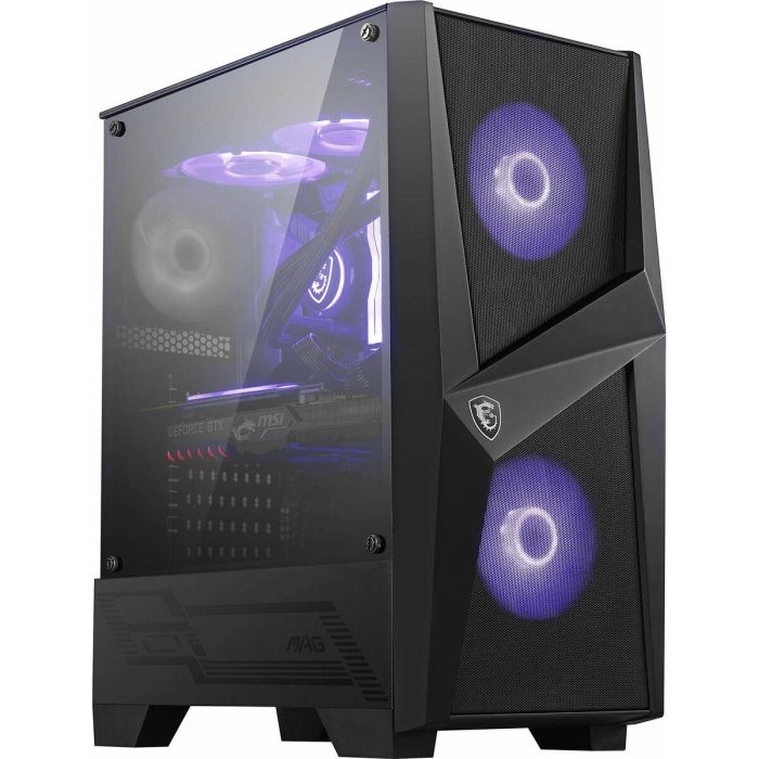 MSI MAG Forge 100M Midi Tower Negro Transparente con Iluminación Púrpura y Panel de Vidrio Templado para PC Gaming 31
